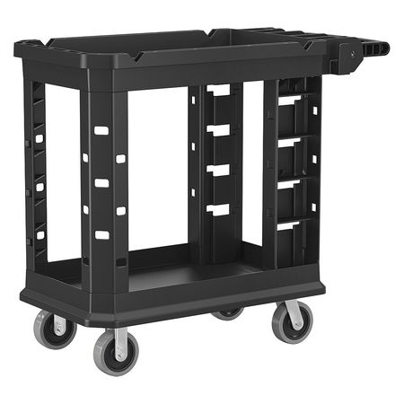 Suncast Commercial Heavy Duty Utility Cart, Plastic, 2 Shelves, 500 lb. PUCSD1937