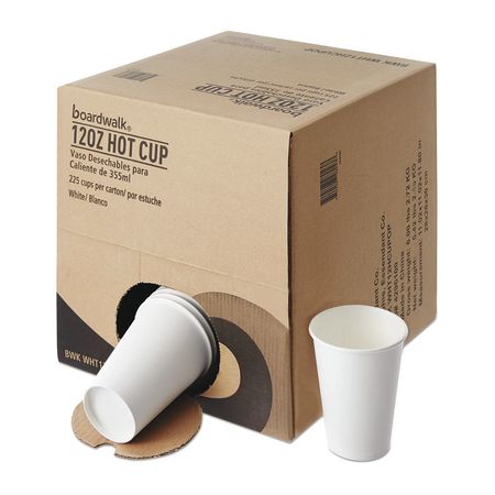 Boardwalk Hot Cup 12 oz. White, Paper, Pk225 HENHCUP12OP