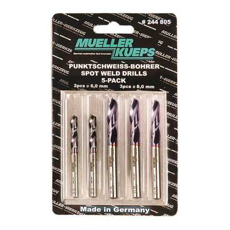Mueller-Kueps Spot Welding, Drill Bits Set, 5pcs. 244 805