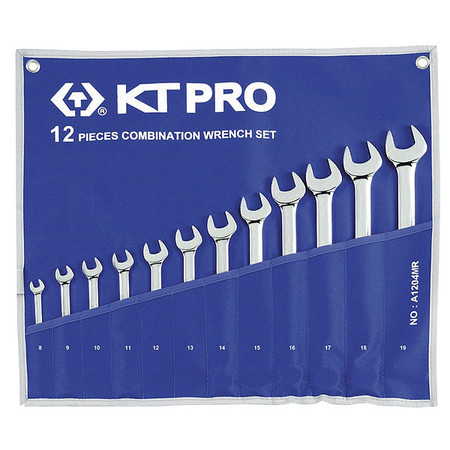 KT PRO TOOLS Combination Wrench Set, Metric 12 Piece A1204MR