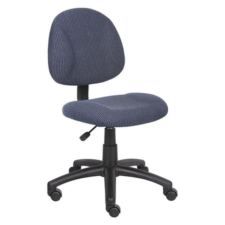 BOSS BluePosture Deluxe Office Task Chair, 25 inW25"L40"H, Armless, PolyesterSeat, B315Series B315-BE