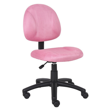 Boss PinkPosture Deluxe Modern Home Office Chair, 25"L40"H, Armless, MicroFiberSeat, B325Series B325-PK