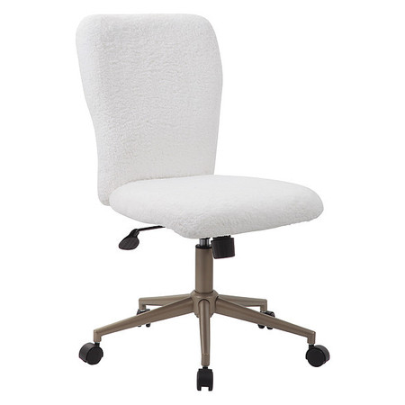 Boss WhiteFur Office Chair, 26"L39"H, Armless, FurSeat, B220Series B220G-FWT