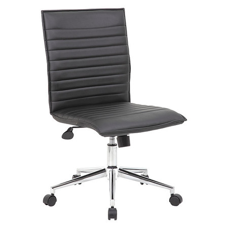BOSS BlackTask Chair, 26"L38-1/2"H, Armless, VinylSeat, B9533CSeries B9534C-BK