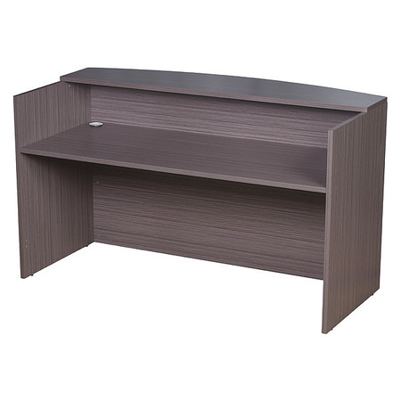 BOSS Reception Desk, Driftwood Base, Driftwood Frame, Driftwood N169-DW