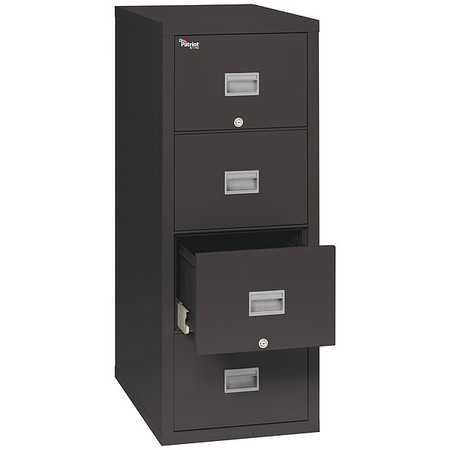 Fireking 17-3/4" W 4 Drawer File Cabinet, Black, Legal/Letter 4P1825-CBL