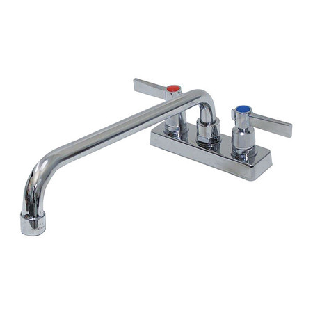 ADVANCE TABCO Dual Handle 4" Mount, Hands 4" OC Deck Mounted 12" Swing Spout, Chrome plated K-53