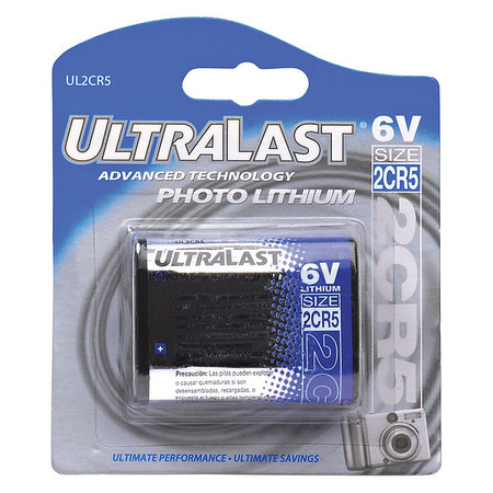 Ultralast Battery 6 Volt Lithium (CR) Ultralast Lithium Photo Battery UL2CR5