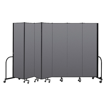SCREENFLEX Portable Room Divider, 7 Panel, 7 ft. 4"H CFSL747-DG