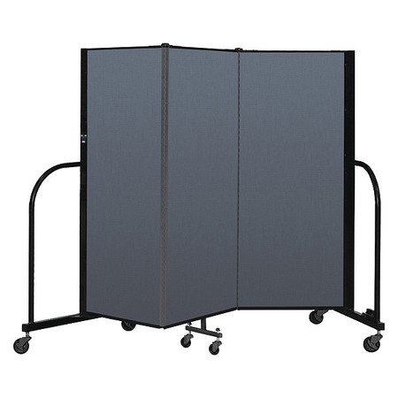 SCREENFLEX Portable Room Divider, 3 Panel, 5 ft. H CFSL503-DB