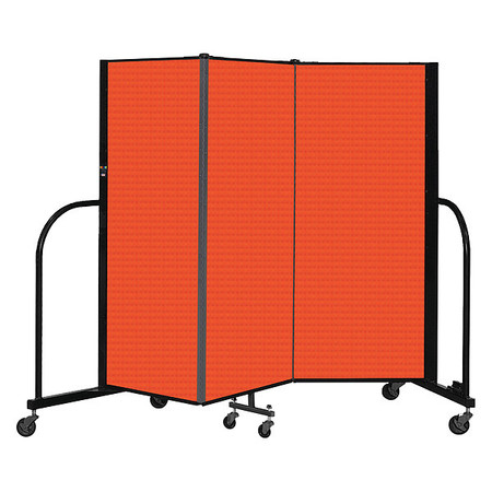 SCREENFLEX Portable Room Divider, 3 Panel, 5 ft. H CFSL503-DJ