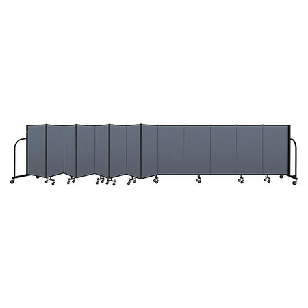 SCREENFLEX Portable Room Divider, 13 Panel, 4 ft. H CFSL4013-DB
