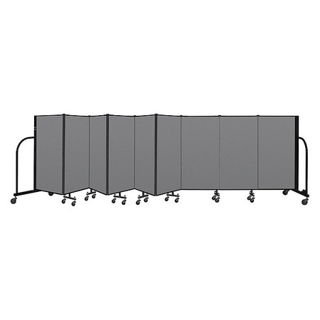 SCREENFLEX Portable Room Divider, 9 Panel, 4 ft. H CFSL409-DG