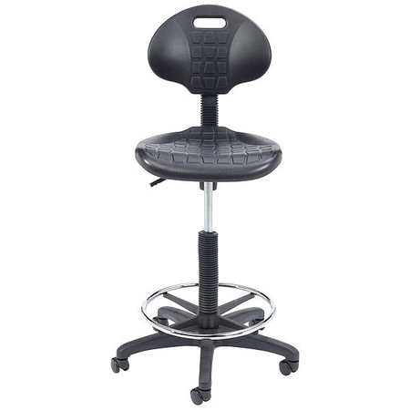 National Public Seating Polyurethane Task Chair, 22" to 32", No Arms, Black 6722HB