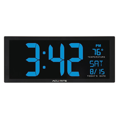 Zoro Select Large Digital Clock W/ Indoor Temperature, 14.5" 75152M