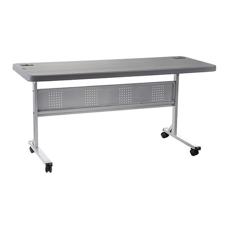 NATIONAL PUBLIC SEATING Rectangle Training Table, Flip-N-Store, Charcoal, 24" X 60" X 29.5", Charcoal BPFT-2460-20