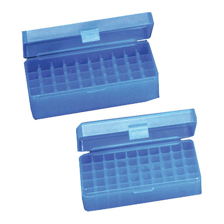 Labnet Storage Box W/Hinged Lid, Blue, 50 x 1.5 R7901