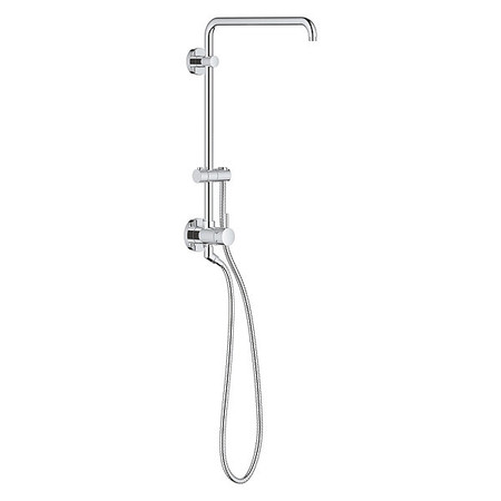 GROHE Shower System with Diverter, Chrome, Wall 26486000