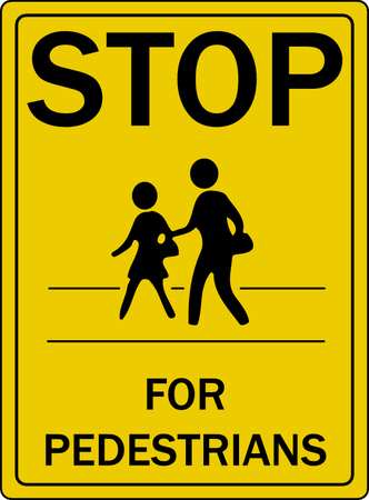 ZING Pedestrian Crossing Traffic Sign, 24 in W, 18 in H, English, Aluminum, Yellow 2445