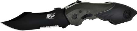 SMITH & WESSON Folding Knife, Clip Point, 5 In, Serrated SWMP5LS