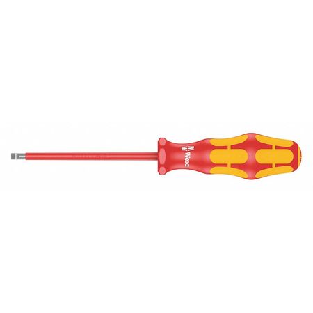 WERA Insulated Slotted Screwdriver 1/8 in Round 05006105001