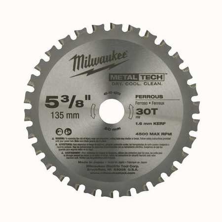 Milwaukee Tool 5 3/8 in Metal & Stainless Cutting Circular Saw Blade (25/32 in Arbor) 48-40-4070