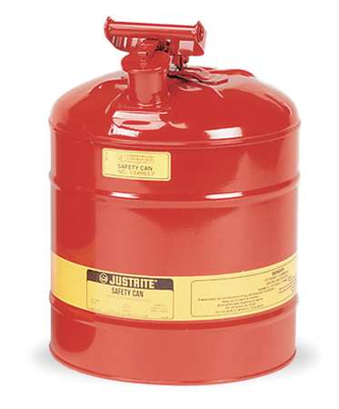 Justrite 5 gal Red Steel Type I Safety Can Flammables 7150100