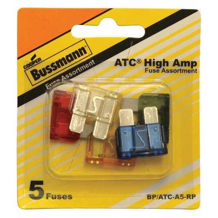 Eaton Bussmann Automotive Fuse Kit, ATC Series, 5 Fuses Included 10 A to 30 A, Not Rated BP/ATC-A5-RP