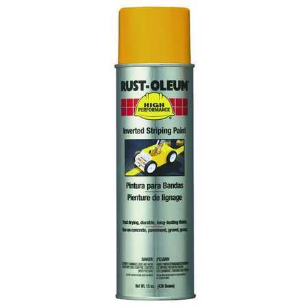 Rust-Oleum Inverted Striping Paint, 18 oz., Yellow, Solvent -Based 2348838