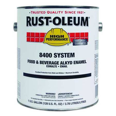 Rust-Oleum Food/Beverage Grade Enamel Paint, High Gloss, AlkydBase, High Gloss Dairy White, 1 gal 8494402