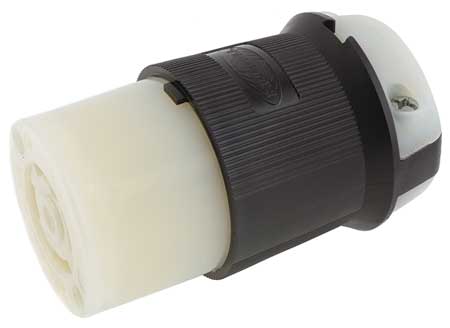 Hubbell Locking Connector, 30 A, 480V AC, 3 Pole, 3 Phase, 4 Wire, L16-30R, 16 AWG to 8 AWG, Screw Terminals HBL2733