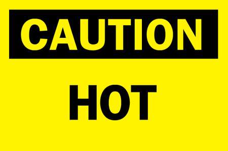 BRADY Caution Sign, 7 in H, 10 in W, Plastic, Rectangle, English, 122539 122539