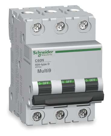 Schneider Electric IEC Supplementary Protector, C60N Series 20 A, 3 Pole, 277/480V AC, C Curve MG24469
