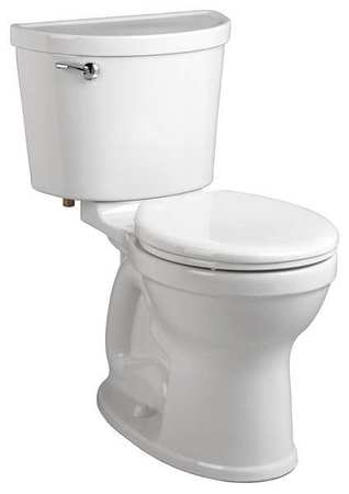 American Standard Tank Toilet, 1.28 gpf, Gravity Fed, Floor Mount, Elongated, White 7DF10