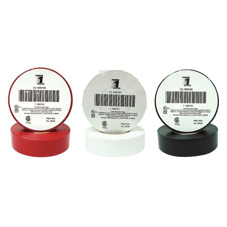Zoro Select Electrical Tape, 7 mil, 60 ft., Assorted Colors 7DX34