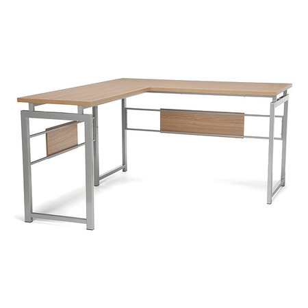 Ofm Essentials L Desk with Metal Leg Silv-Harvest ESS-1020-SLV-HVT