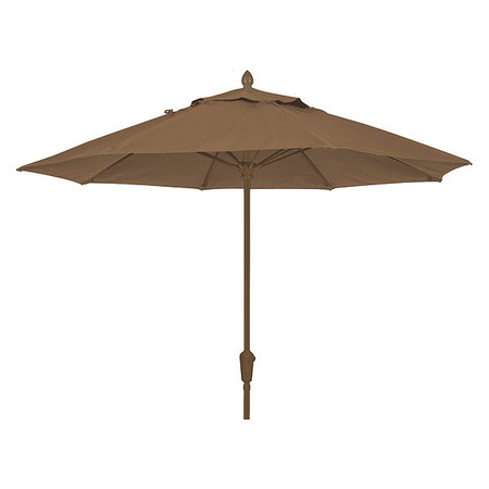 FIBERBUILT Market Umbrella 8Rib Crank Cb, Cocoa, 9 ft. 9MCRCB-4676