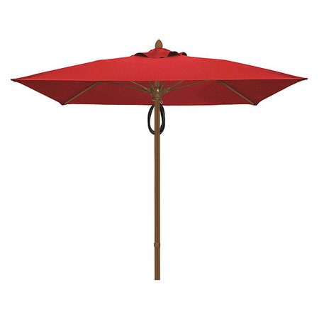 FIBERBUILT Mrkt Umbrella 4Rib Plly Pin Cb, Red, 7.5Ft 7SQMPPCB-4603