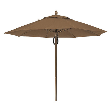 FIBERBUILT Mrkt Umbrella 8Rib Plly Pin Cb, Cocoa, 9Ft 9MPPCB-4676