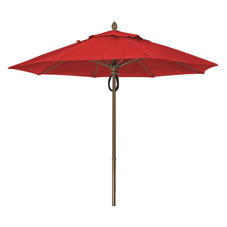 FIBERBUILT Market Umbrella 8Rib Pulley Pin Cb, Red, 9 ft. 9MPPCB-4603