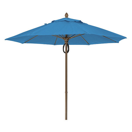 FIBERBUILT Market Umbrella 8Rib Pulley Pin Cb, Blue, 9ft. 9MPPCB-4624