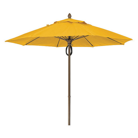 FIBERBUILT Market Umbrella 8Rib Pulley Pin Cb, Yellow, 9ft. 9MPPCB-4602