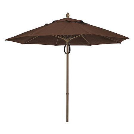 FIBERBUILT Mrkt Umbrella 8Rib Plly Pin Cb, Brown, 9Ft 9MPPCB-4621