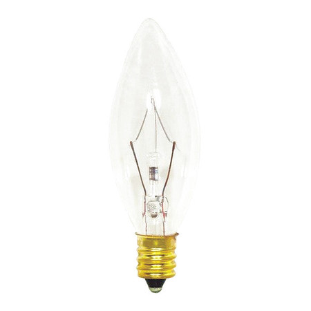 SATCO 15 W B8 Incandescent - Clear - 1500 Hours - 114L - Candelabra Base - 130V S3345