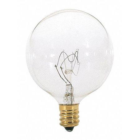 SATCO 15 W G16 1/2 Incandescent - Clear - 2500 Hours - 98L - Candelabra Base - 130V A3921