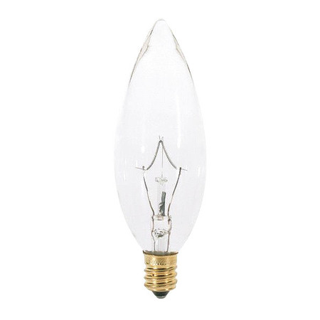 SATCO Bulb, Incandescent, 25W, BA9 1/2, Candelabra Base, Decorative Light S3282