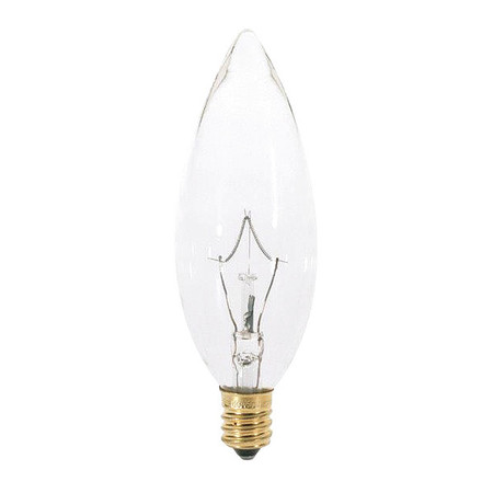 SATCO 25 W BA9 1/2 Incandescent - Clear - 1500 Hours - 212L - Candelabra Base - 120V - 2-Pack S3782