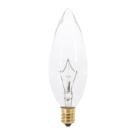 SATCO Bulb, Incandescent, 25W, BA9 1/2, Candelabra Base, Decorative Light A3682