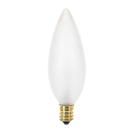 SATCO 25 W BA9 1/2 Incandescent - Frost - 1500 Hours - 212L - Candelabra Base - 120V S3285