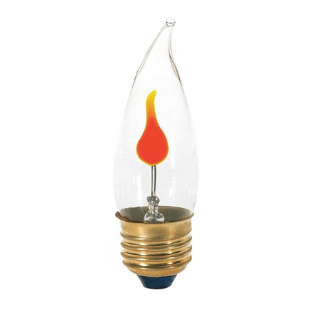 SATCO 3 W CA10 Incandescent - Clear - 1000 Hours - Medium Base - 120V - Carded S3757